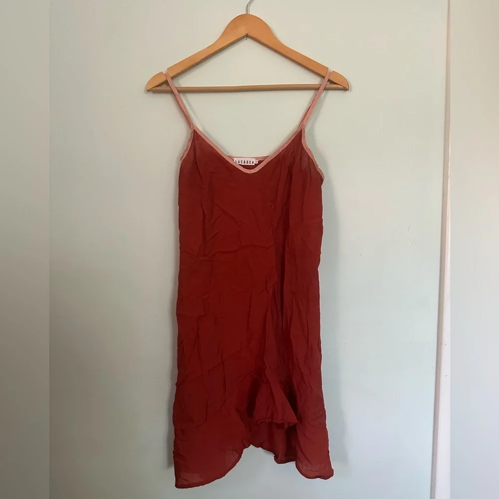 Anthropologie Lacausa Red Sleeveless slip Dress - Picture 4 of 7
